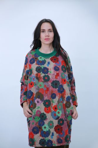 Vibrant Floral Print Tunic Dress